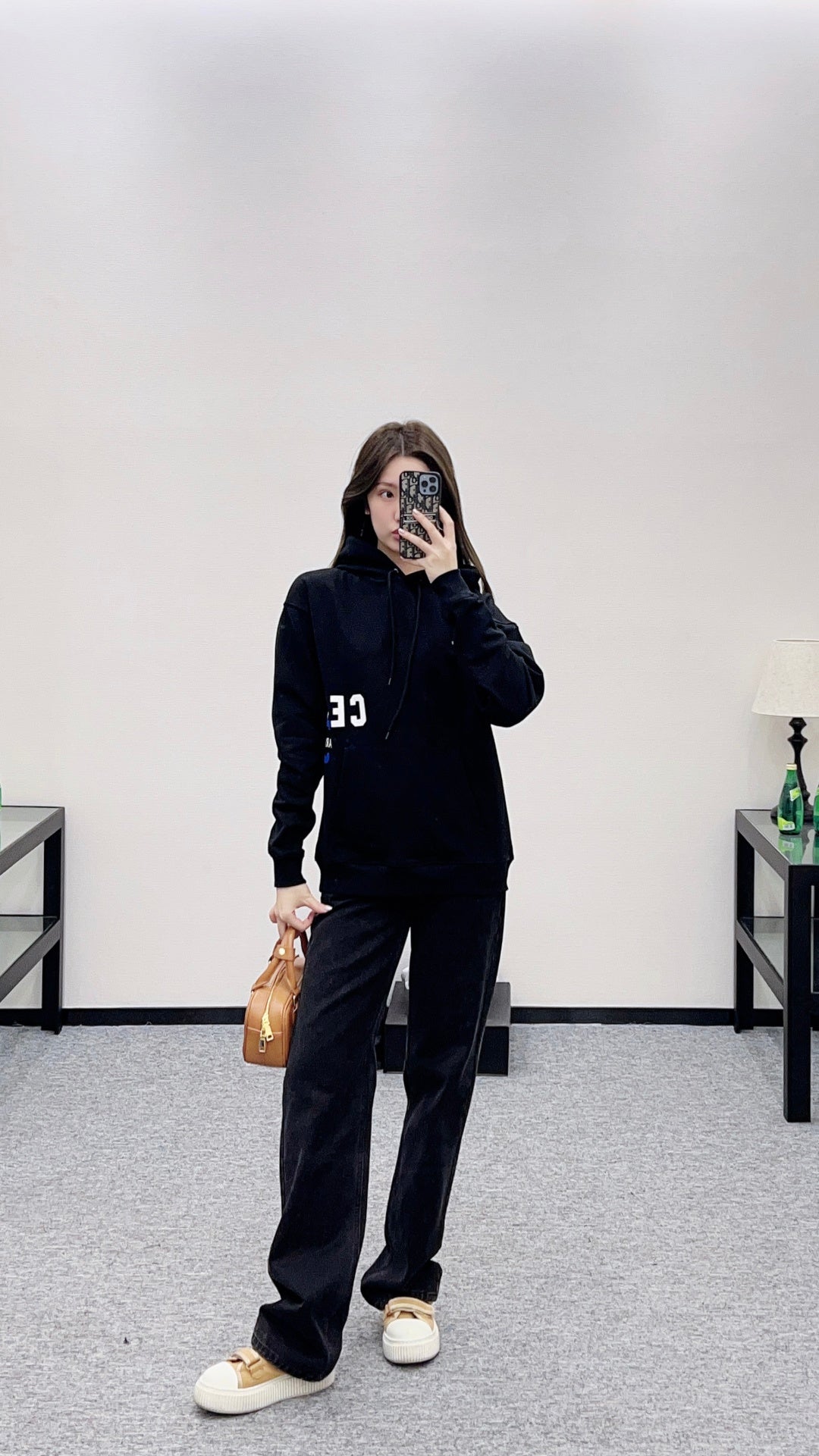 Printed Logo Drawstring Hooded Sweatshirt