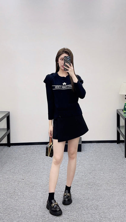 Ruffled Five-Pointed Star Sweater