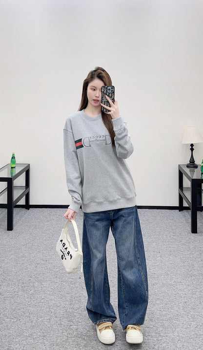 Embroidered Letter Logo Sweatshirt