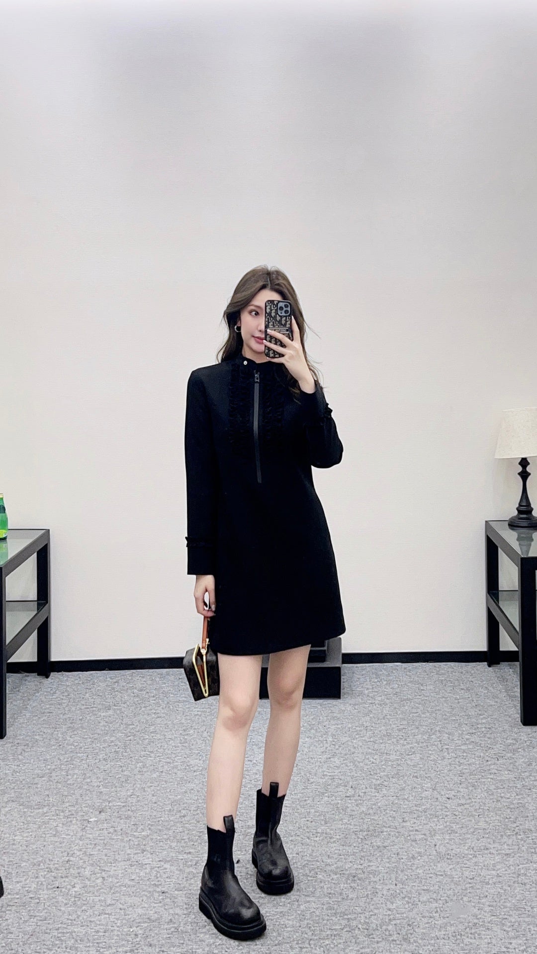 Stand Collar Lace Dress