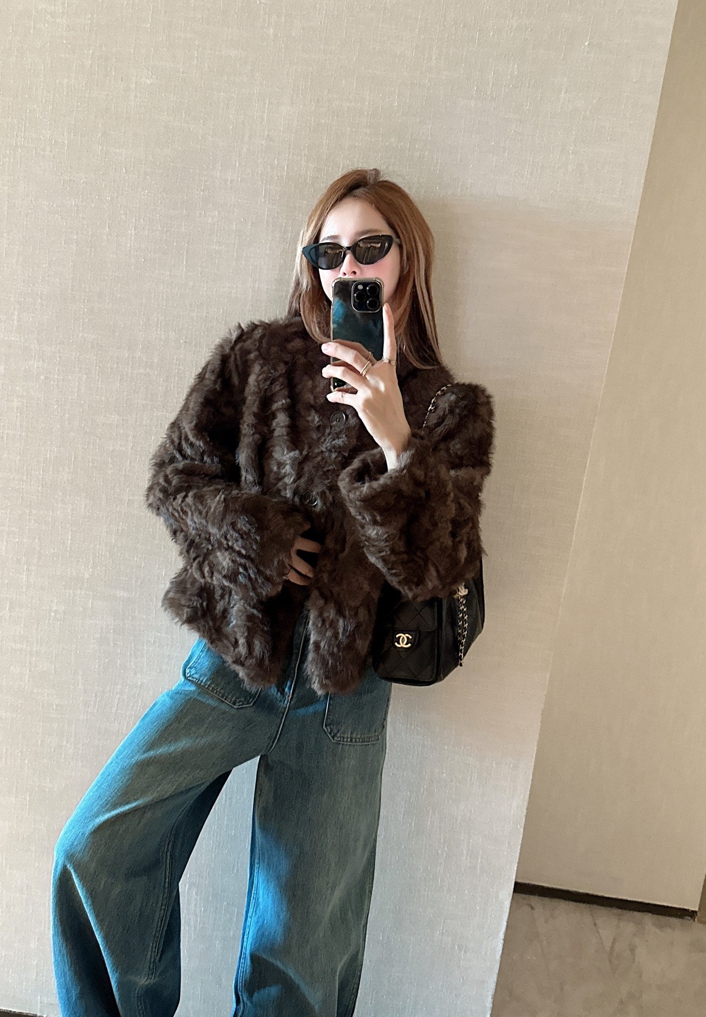 Eco-friendly mink fleece coat