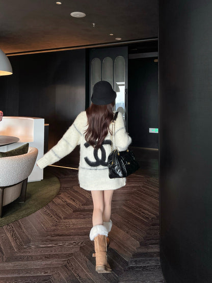 Mohair belted cardigan
