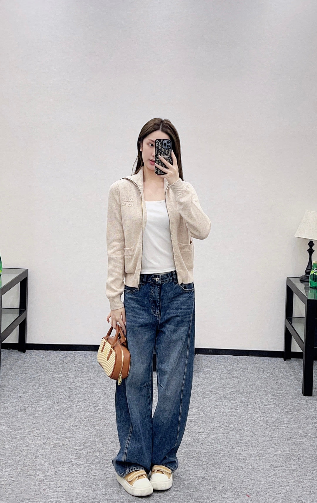 Knitted Zip-Up Cardigan