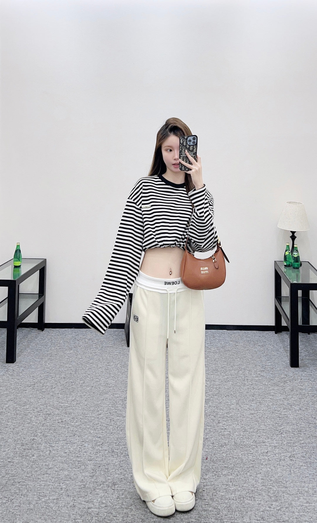 Fleece Casual Webbing Pants