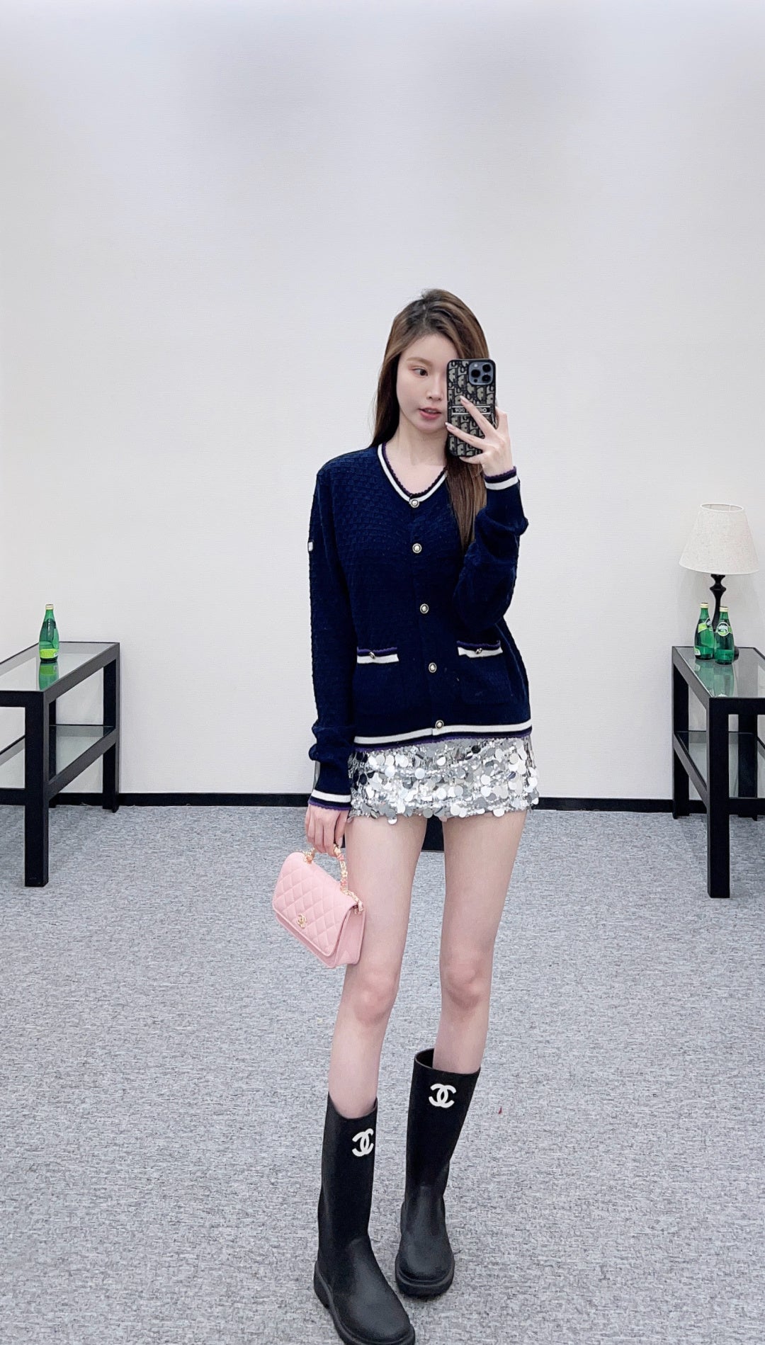 Crew Neck Knit Cardigan