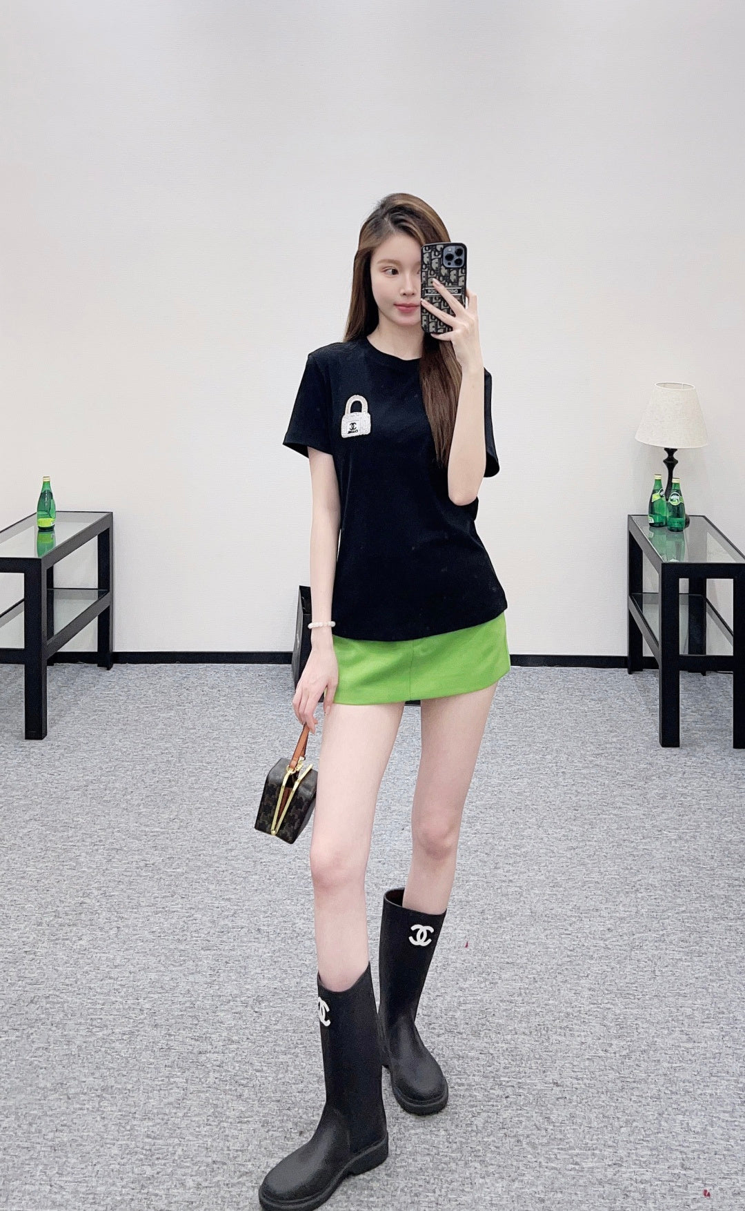 Rhinestone Beaded Logo T-Shirt