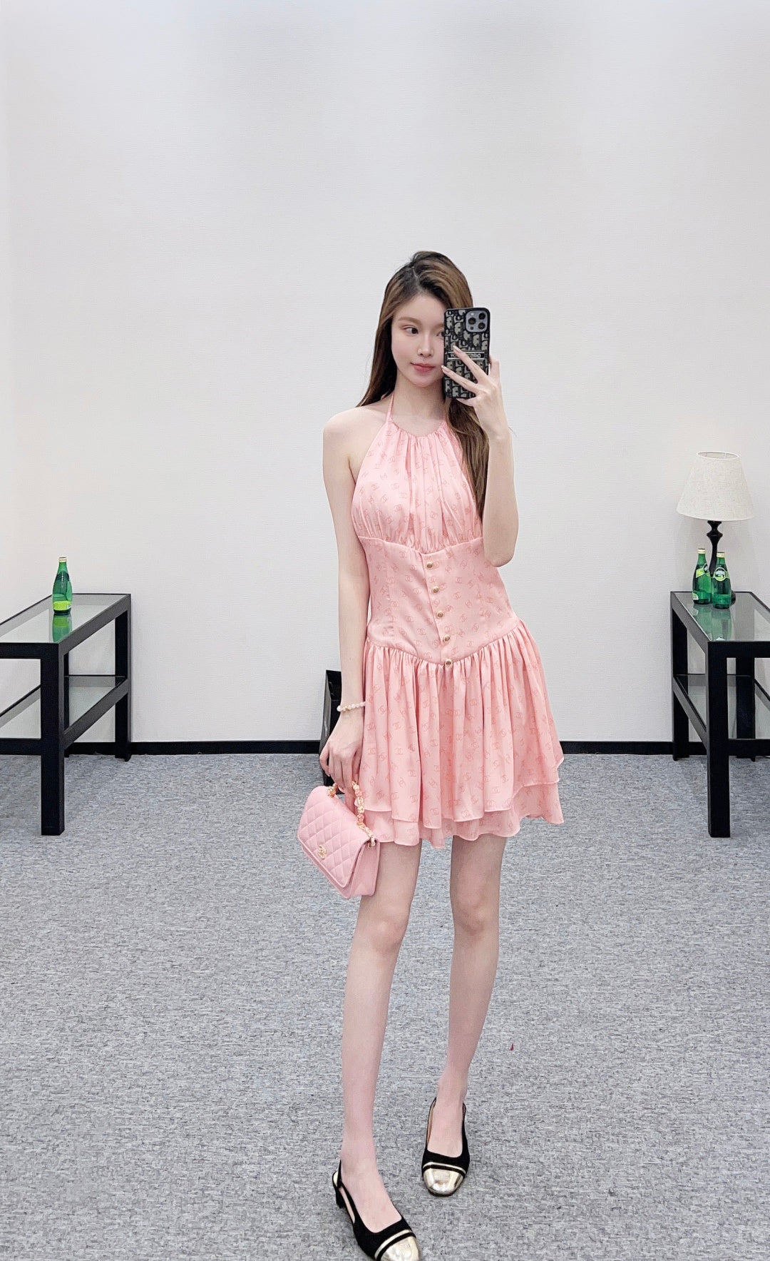 Printed Halter Neck Dress