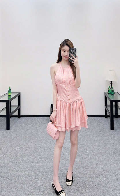 Printed Halter Neck Dress