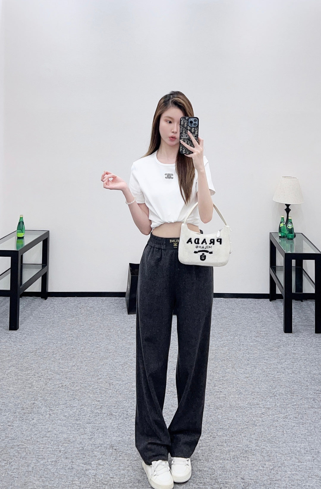 Wool Straight Leg Trousers