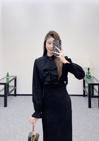 Stacked Cake Collar Shirt