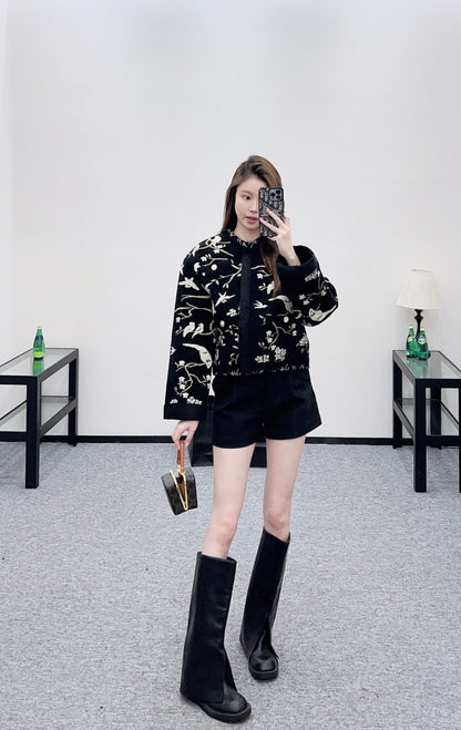 Heavy Embroidered Jacquard Jacket
