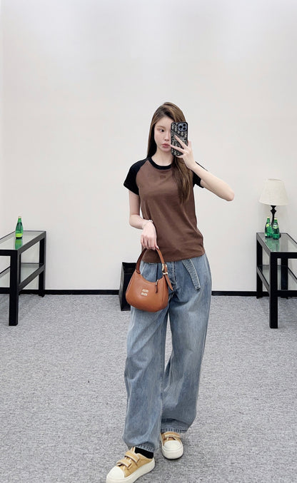 Raglan Color Block Short-Sleeve T-Shirt