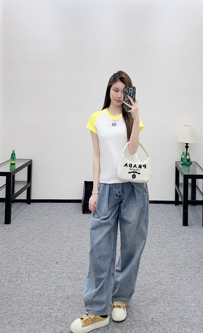 Raglan Color Block Short-Sleeve T-Shirt