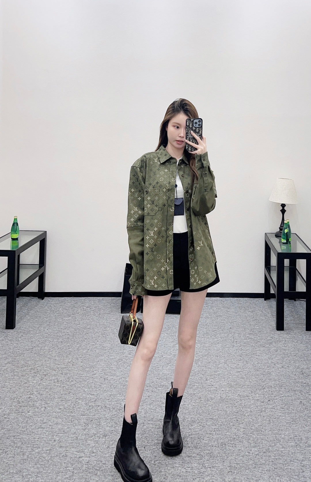 Camouflage Print Denim Shirt