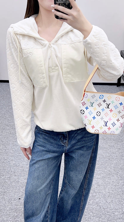 Patchwork Hooded Sweatshirt
