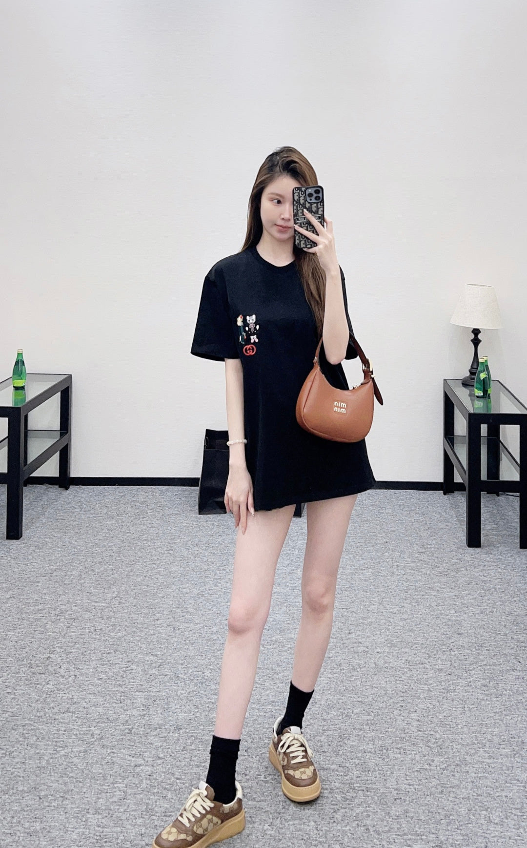 Embroidered Cartoon Logo T-shirt