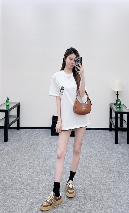 Embroidered Cartoon Logo T-shirt