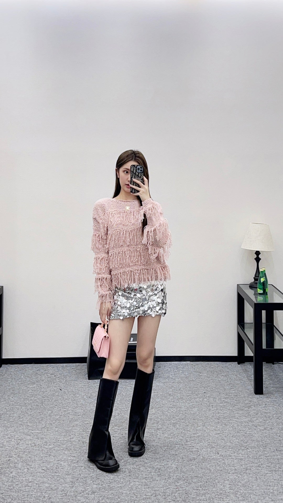 Tassel Layered Pullover Knit Sweater