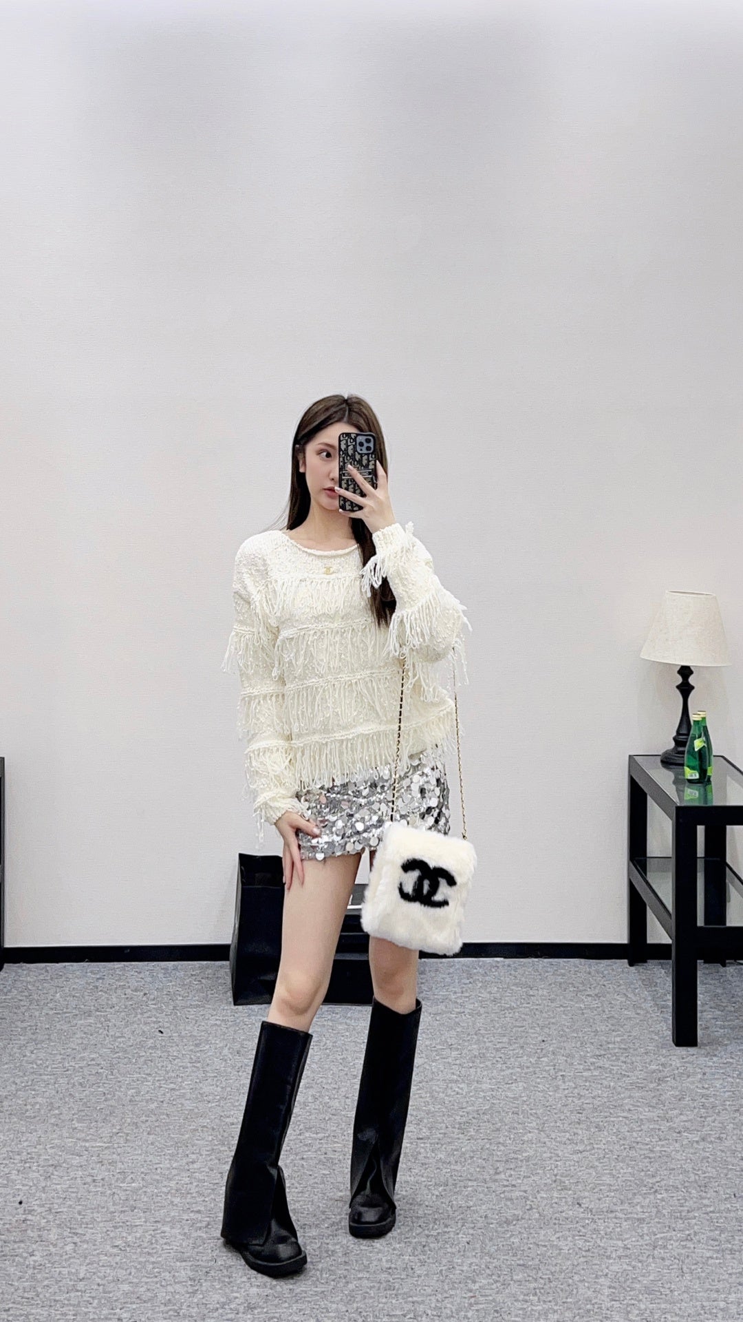 Tassel Layered Pullover Knit Sweater