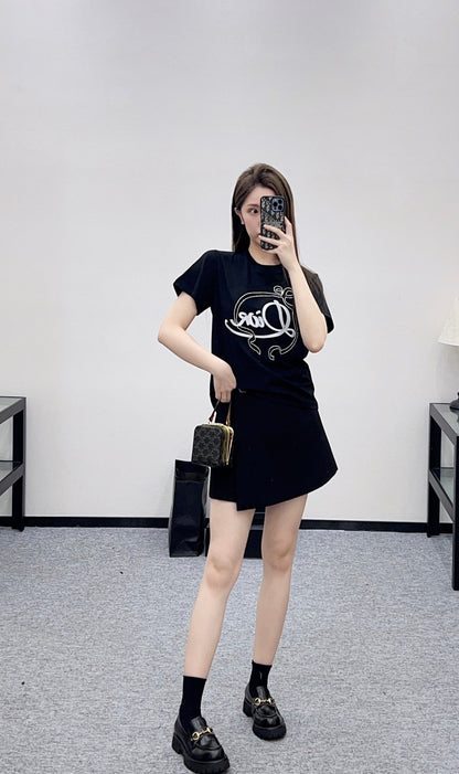 Beaded Logo Ribbon T-Shirt