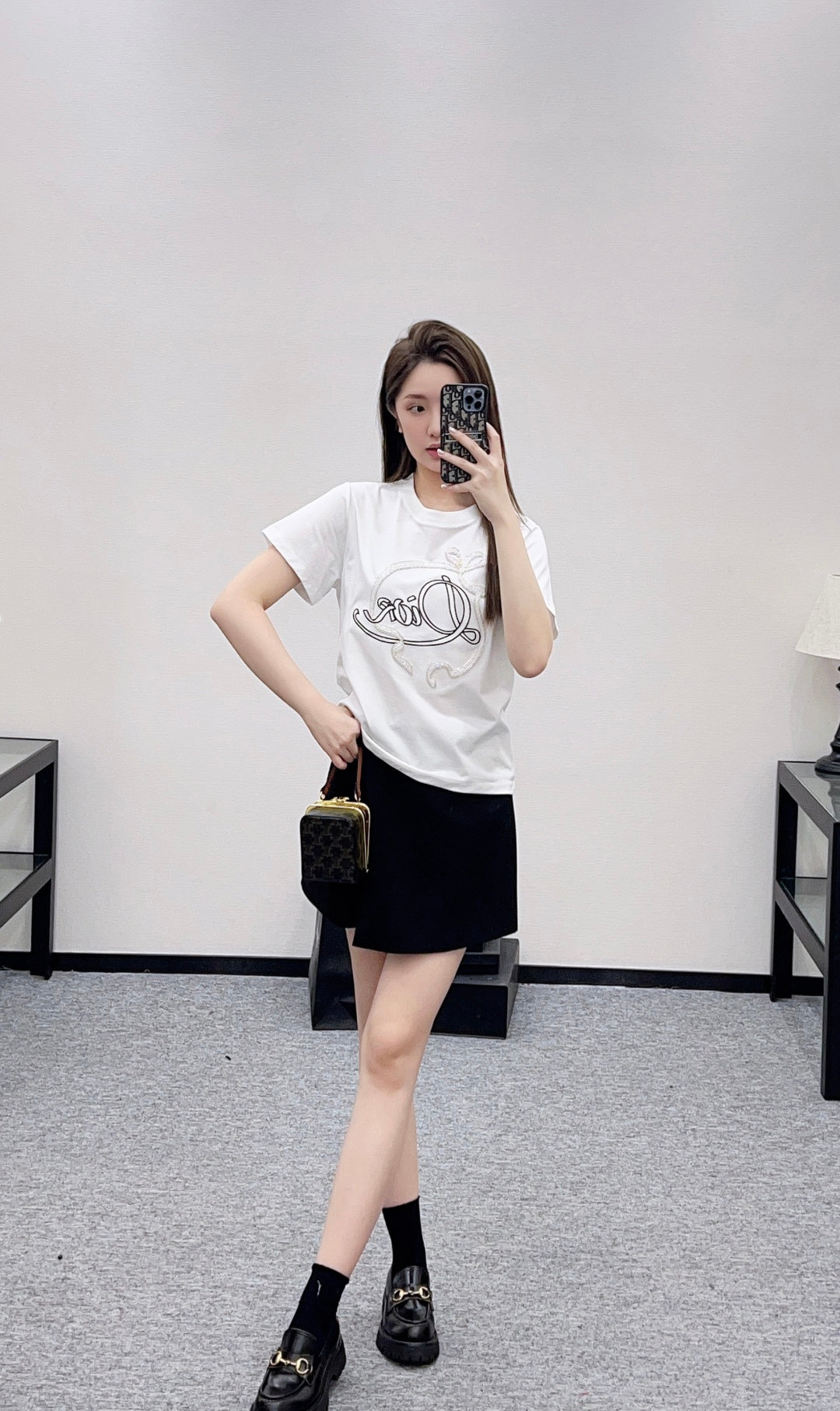 Beaded Logo Ribbon T-Shirt