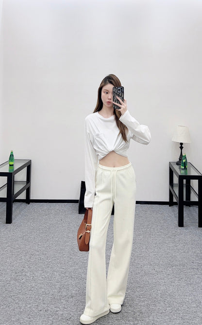 Drawstring Wide-Leg Pants