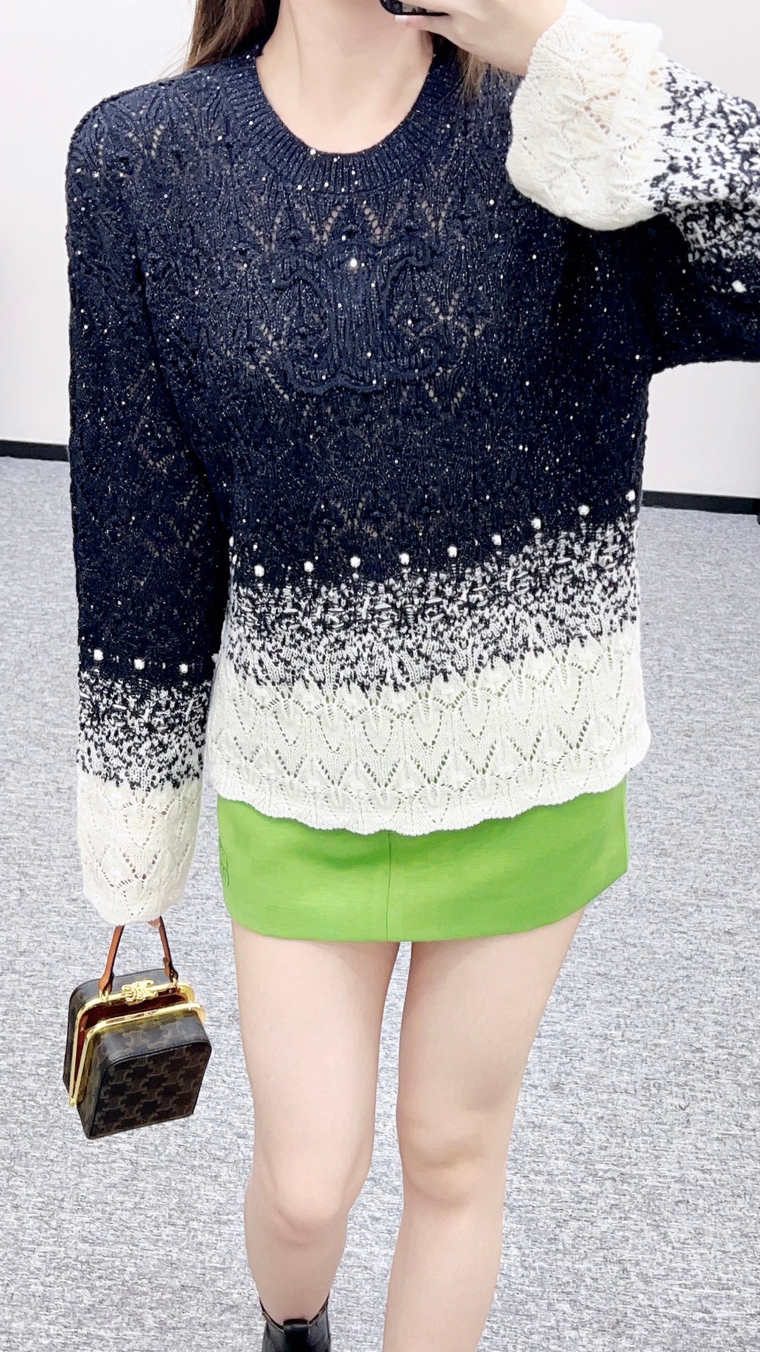 Openwork Gradient Sweater
