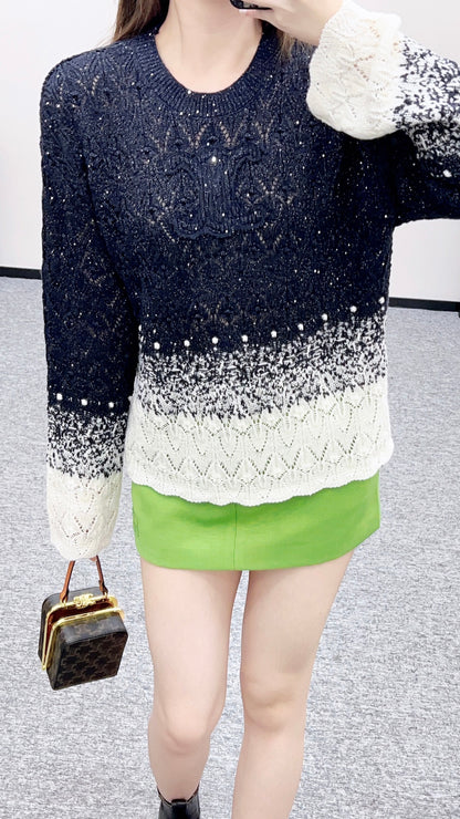Openwork Gradient Sweater