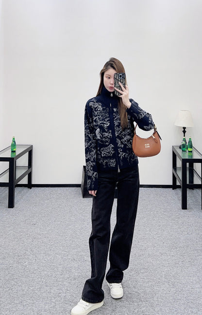 Jacquard Zipper Jacket