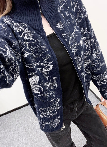 Jacquard Zipper Jacket
