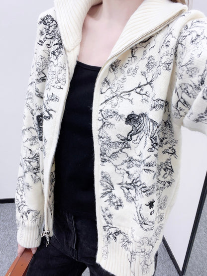 Jacquard Zipper Jacket