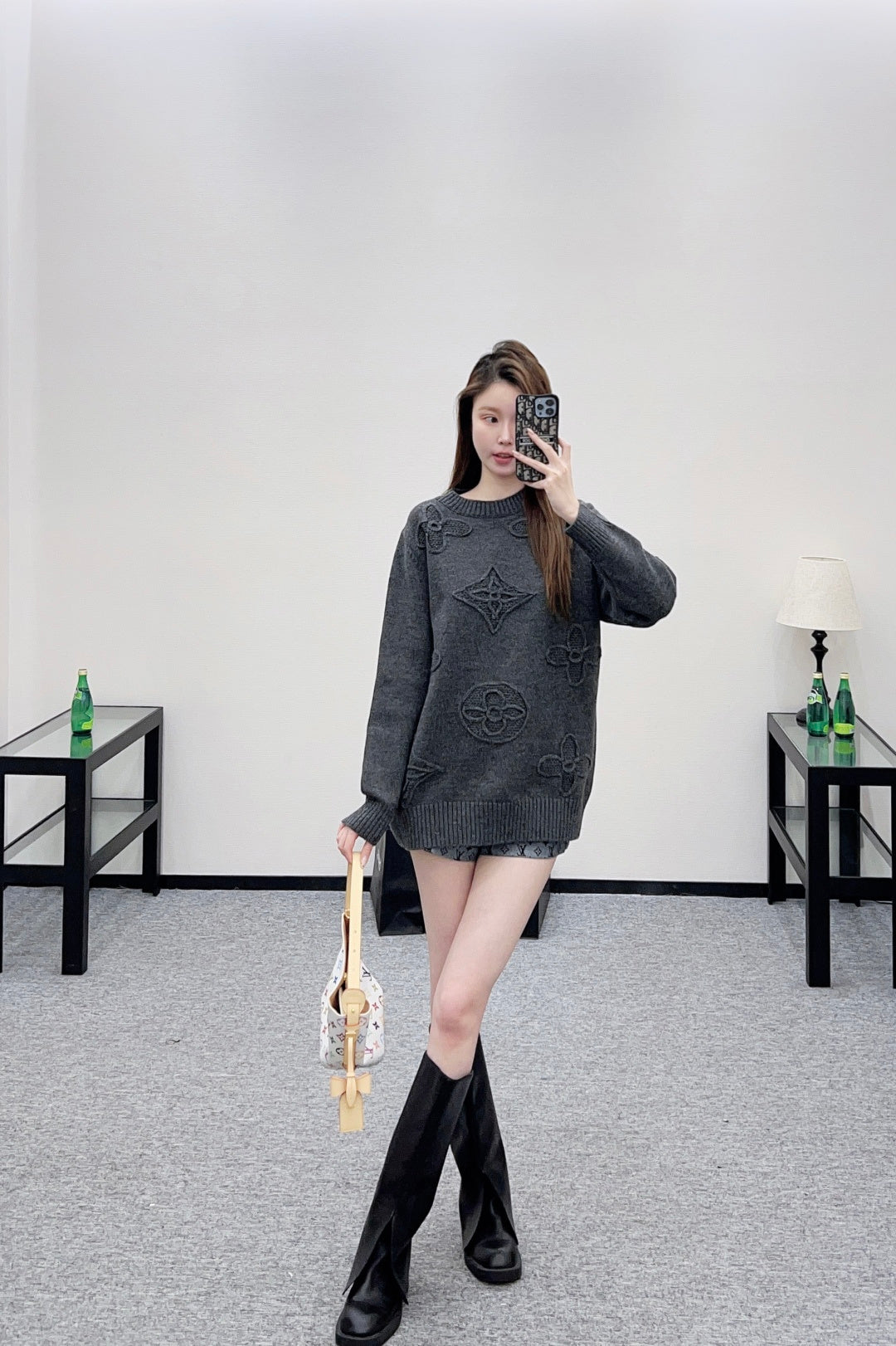 3D Logo Oversized Knit Sweater