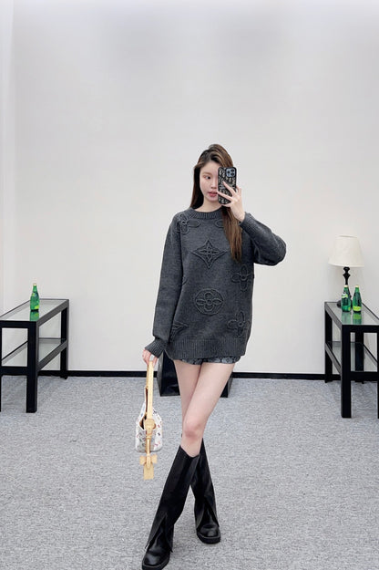 3D Logo Oversized Knit Sweater