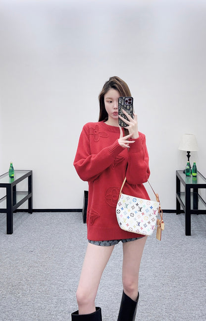 3D Logo Oversized Knit Sweater