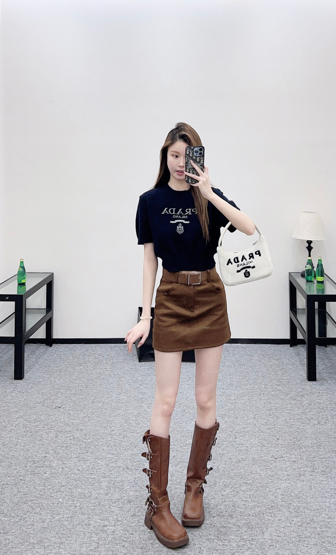 Puff Sleeve Knit T-Shirt