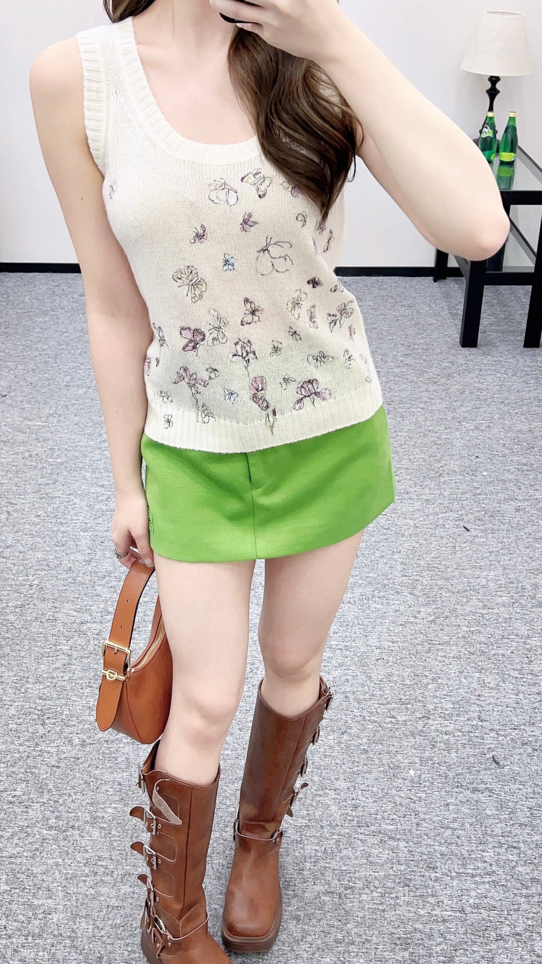 Butterfly Embroidered Knitted Vest