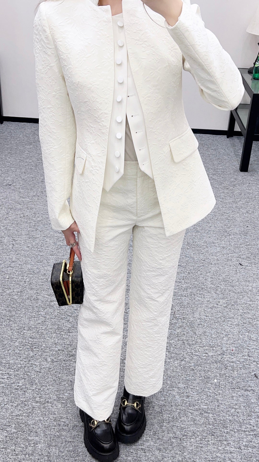 Faux Two-Piece Suit and Trouser Set