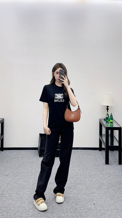 Embroidered Beaded Logo T-shirt