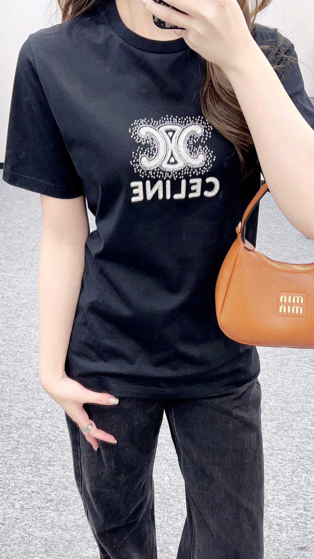 Embroidered Beaded Logo T-shirt