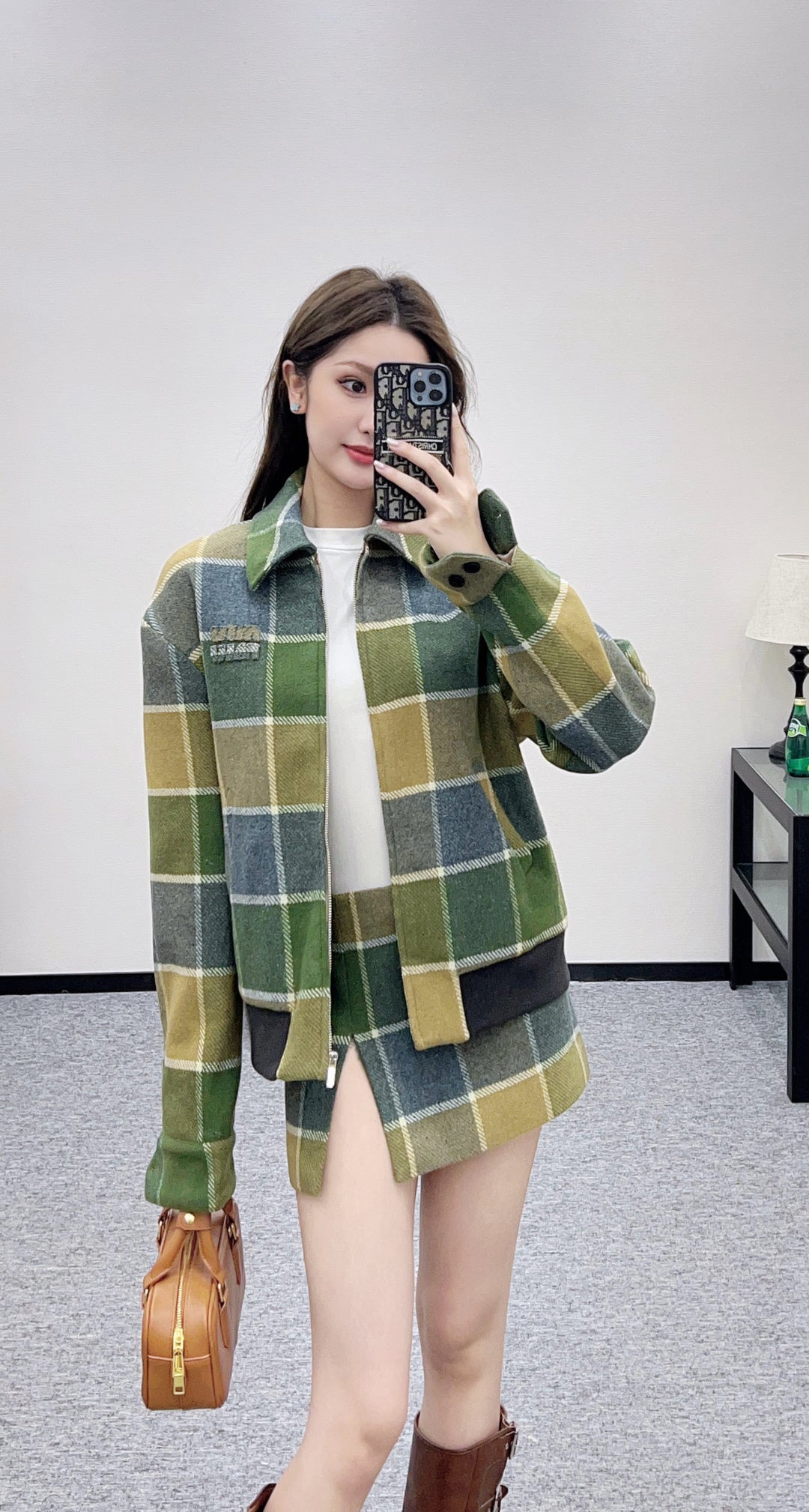 Plaid Wool Coat