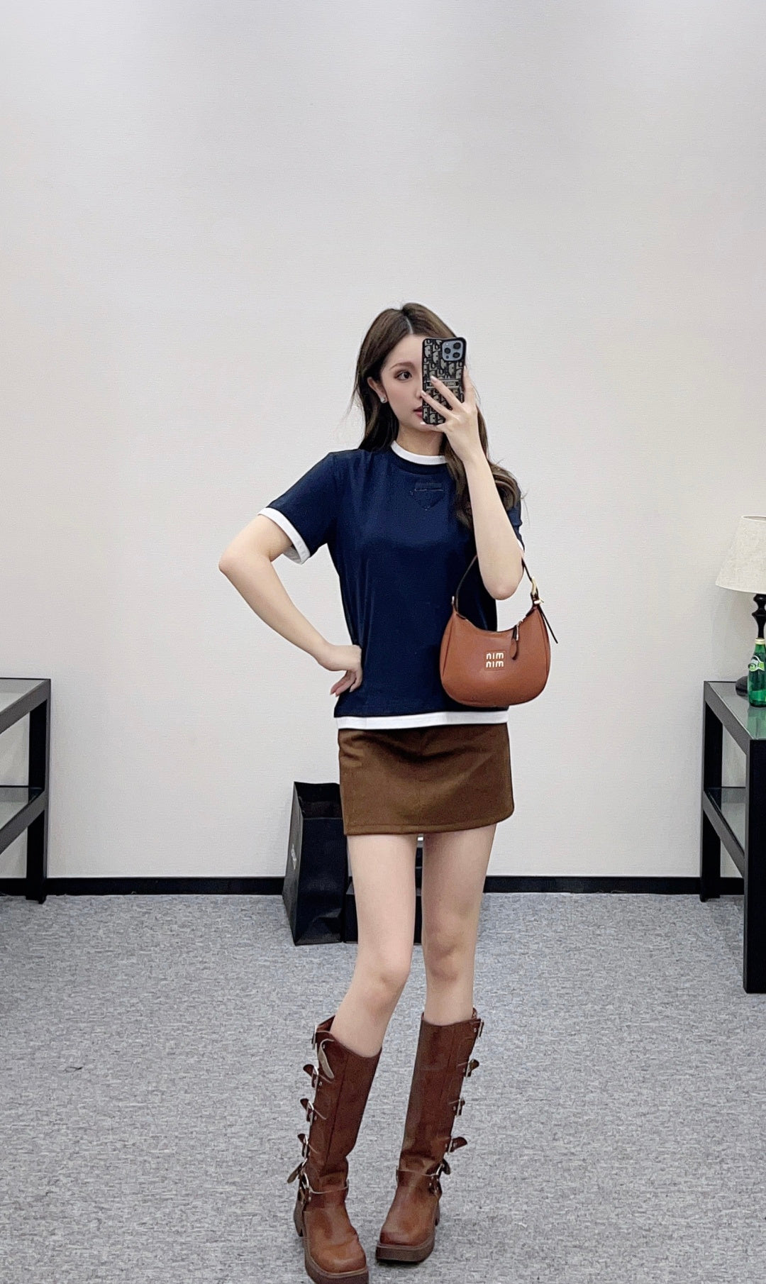 Color-Blocked Faux Two-Piece T-Shirt
