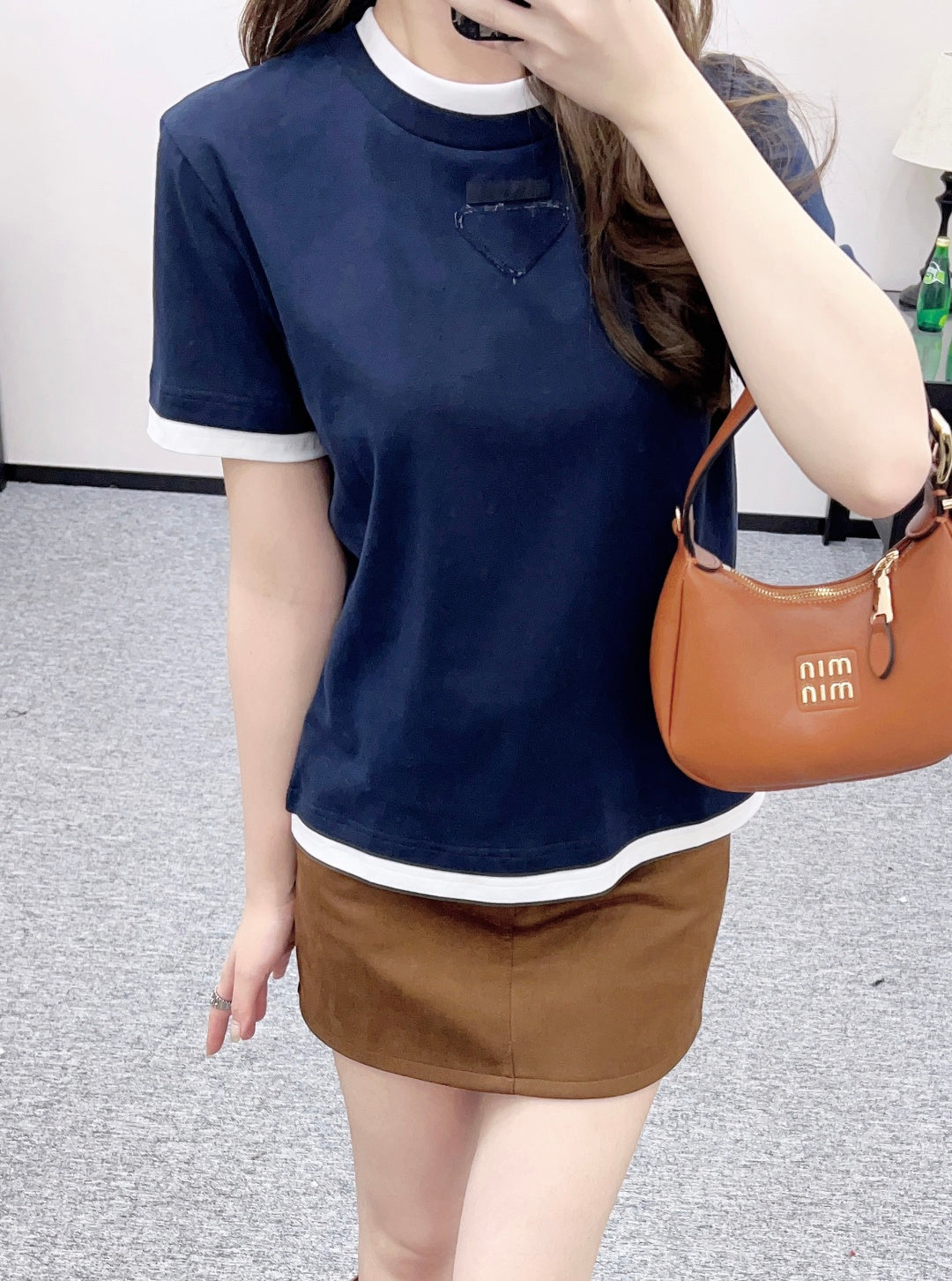 Color-Blocked Faux Two-Piece T-Shirt