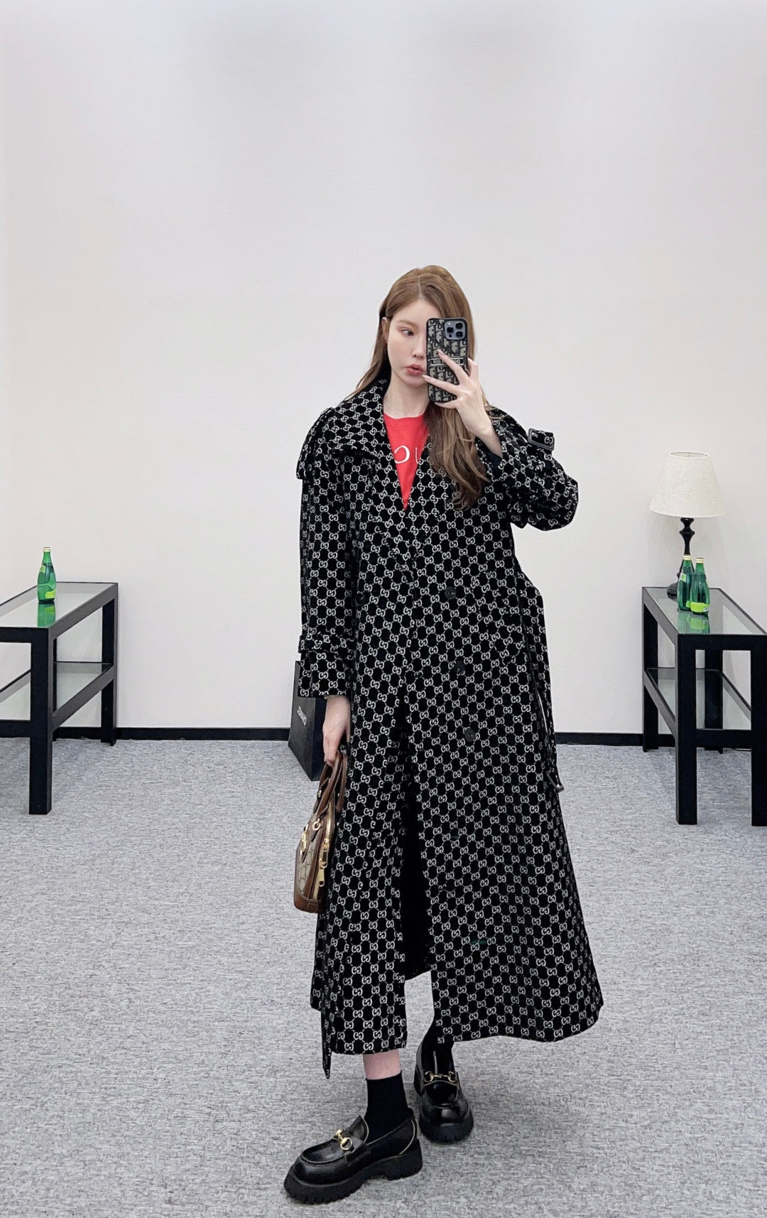 Long Jacquard Collar Suit Coat
