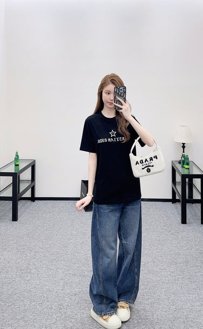 Embroidered Sequin Logo T-shirt
