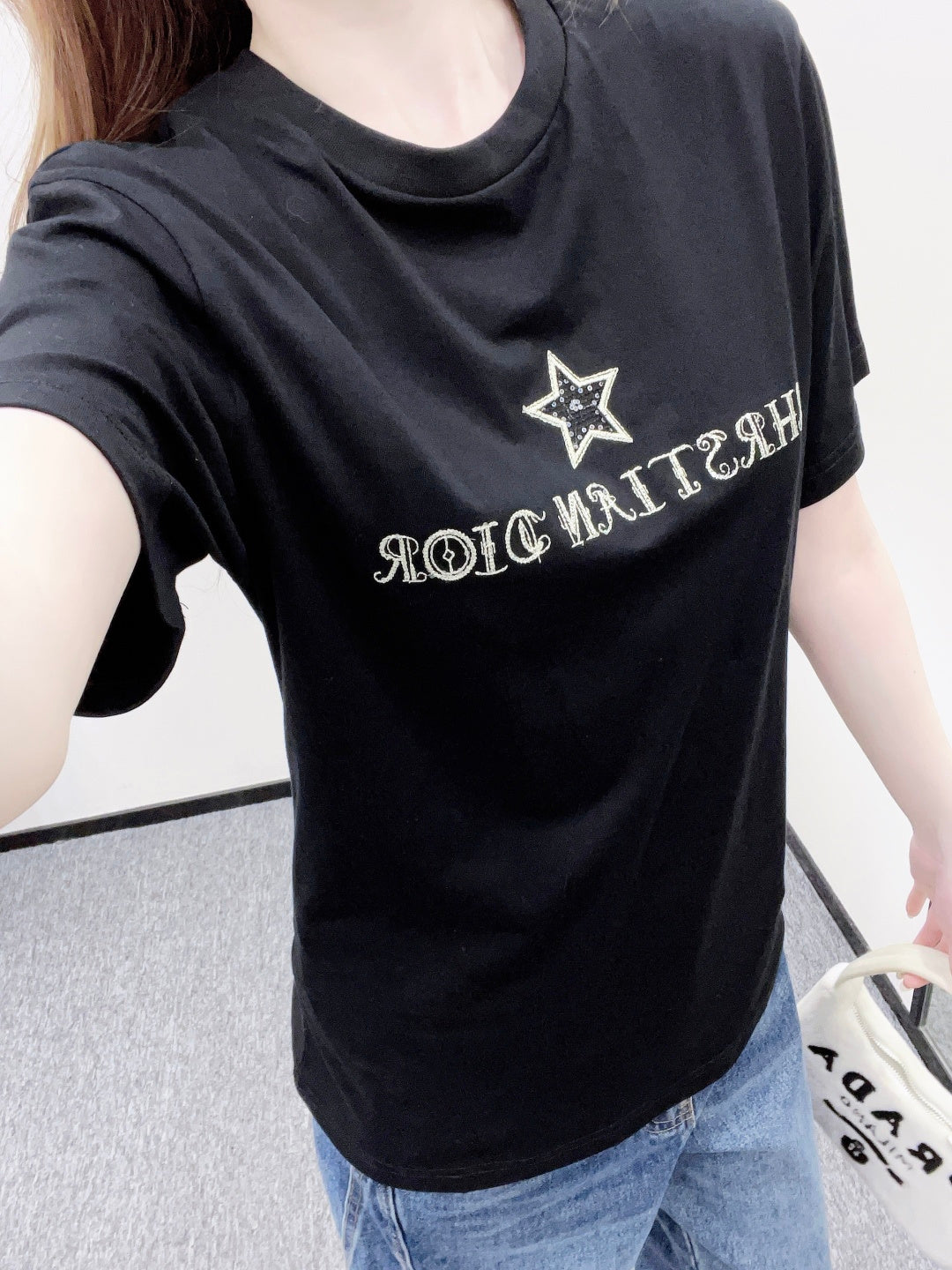 Embroidered Sequin Logo T-shirt