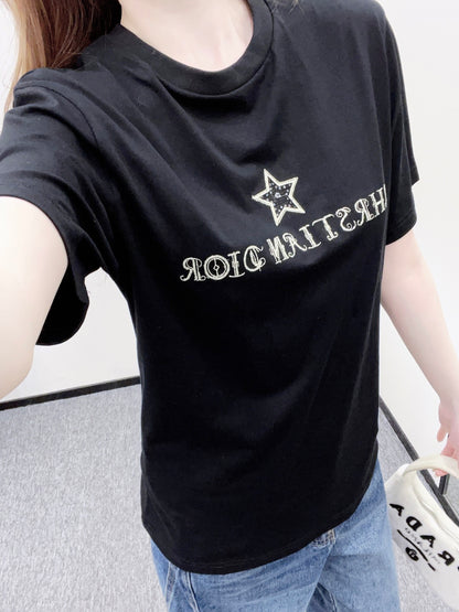 Embroidered Sequin Logo T-shirt