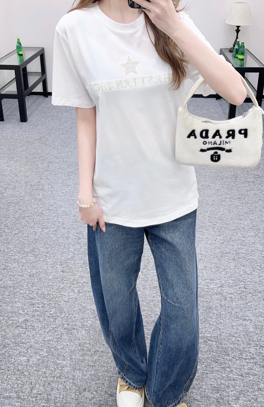 Embroidered Sequin Logo T-shirt