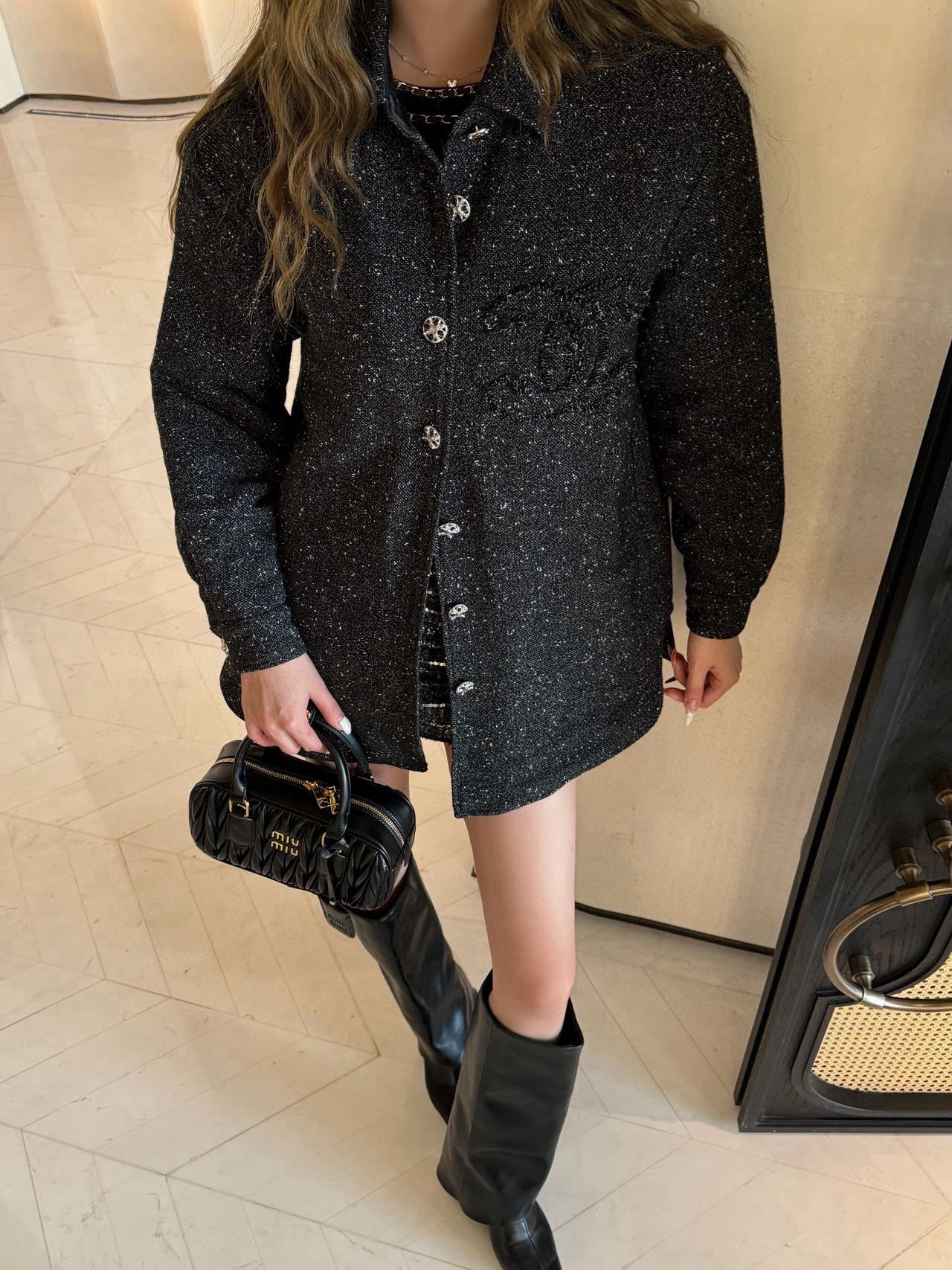 Black tweed coat