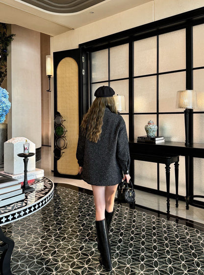 Black tweed coat
