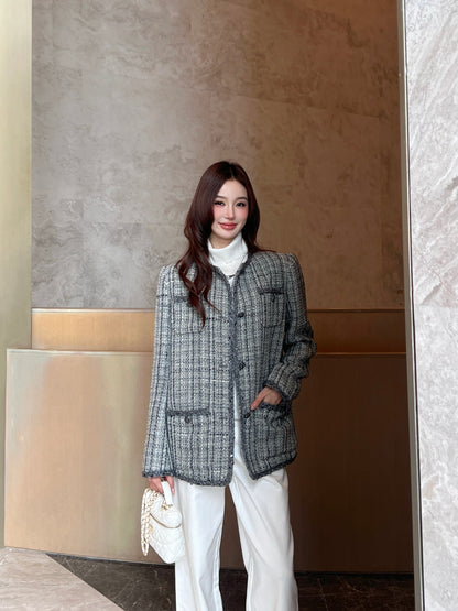 Woven Tweed Coat